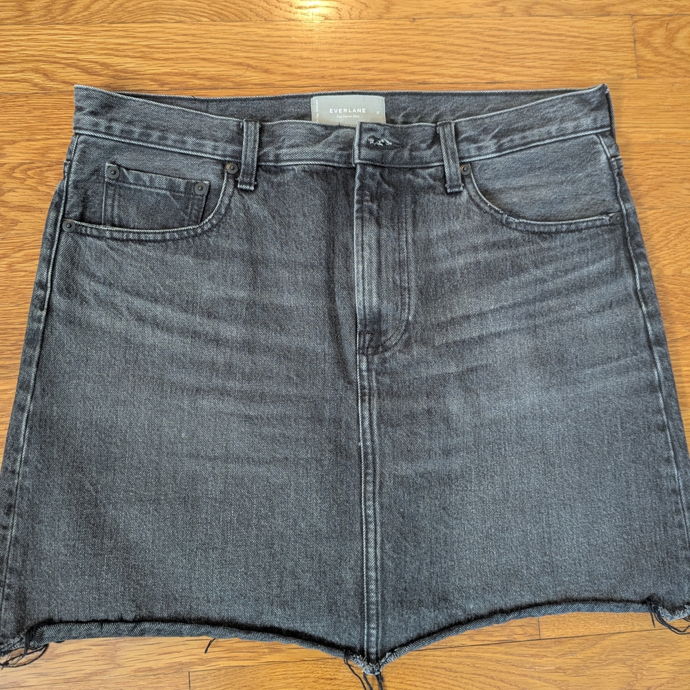 Everlane Black Denim Skirt